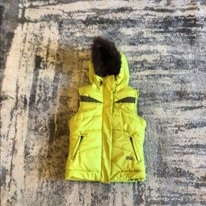 Billabong lime green puffy vest